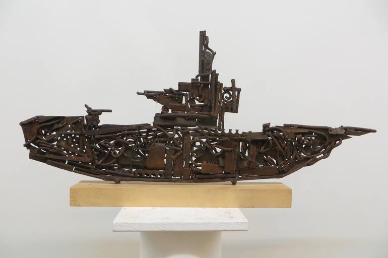 Original Figurative Ship Sculpture by Giovanni Morgese