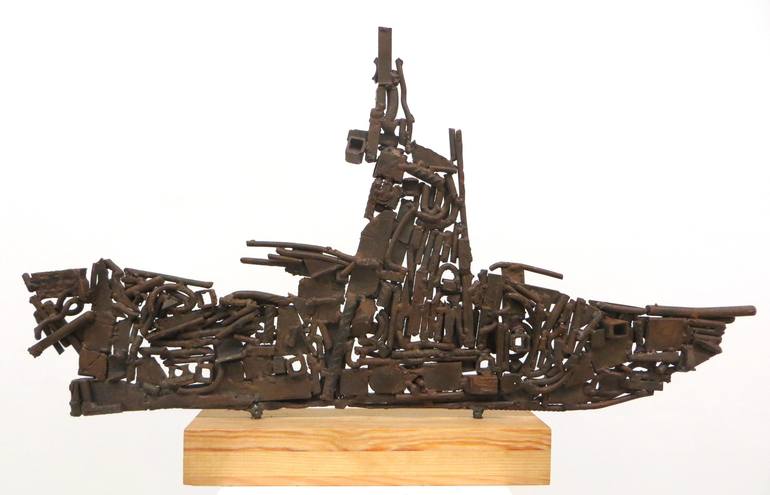 Original Ship Sculpture by Giovanni Morgese