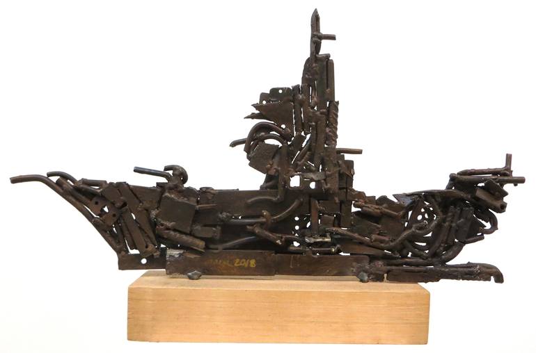 Original Ship Sculpture by Giovanni Morgese