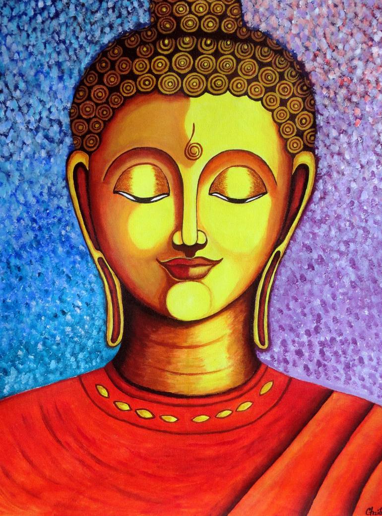 Buddha-The Peace Painting by Chaitali Maji | Saatchi Art