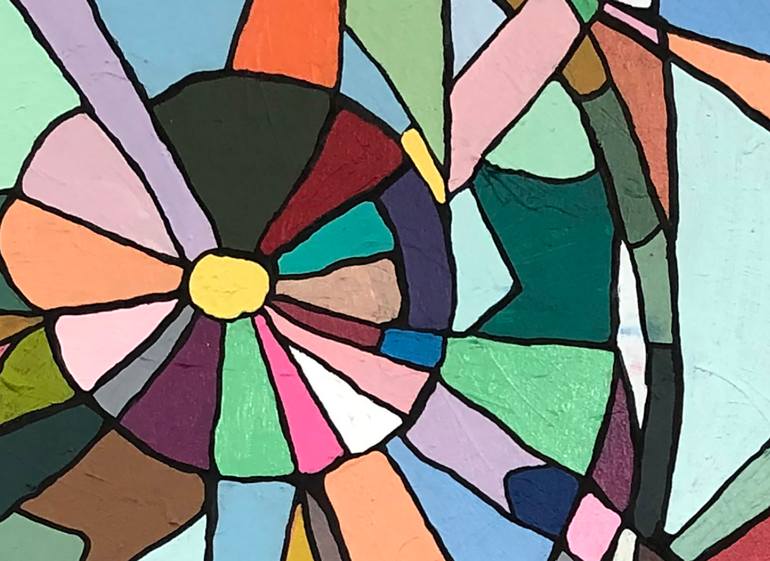 Original Art Deco Geometric Painting by Mark Yakich