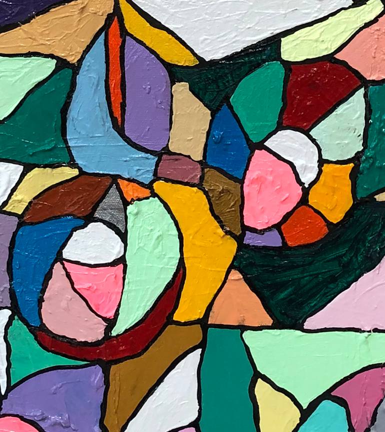 Original Art Deco Geometric Painting by Mark Yakich