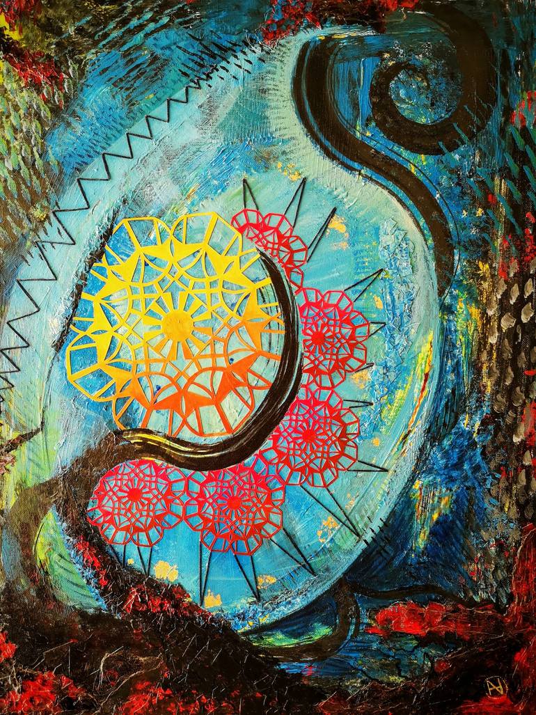 Original Abstract People Painting by Anashrita Henckel