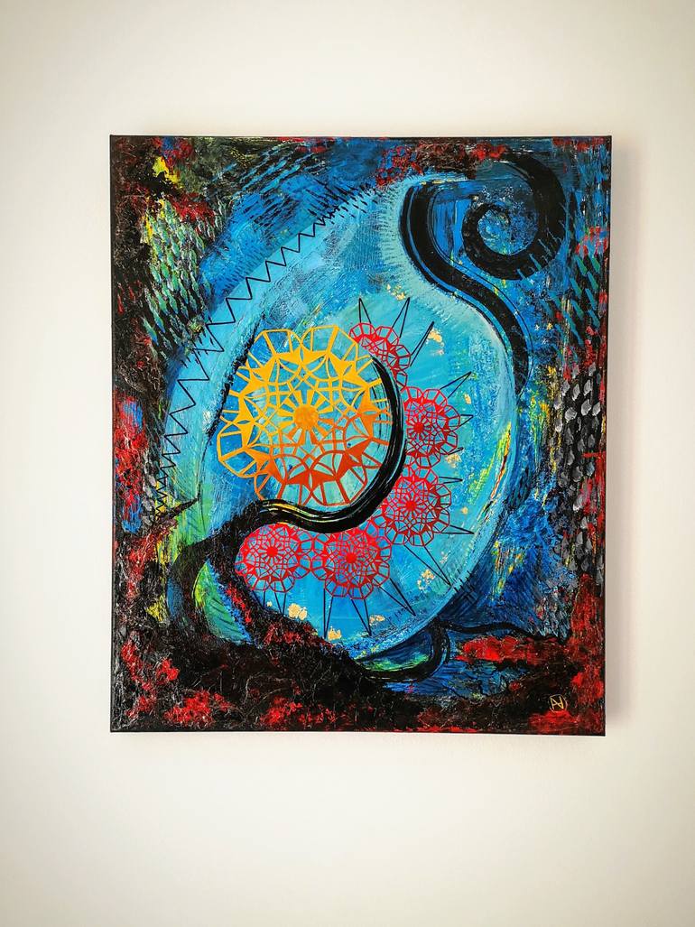 Original Abstract People Painting by Anashrita Henckel