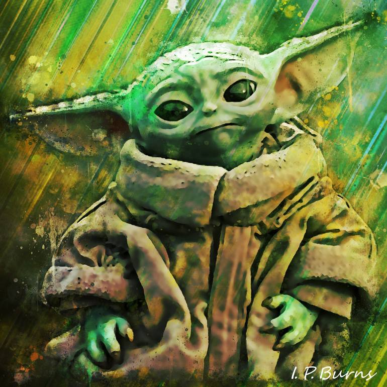 Star Wars - Grogu - Baby Yoda Mixed Media by Ian Paul Burns | Saatchi Art