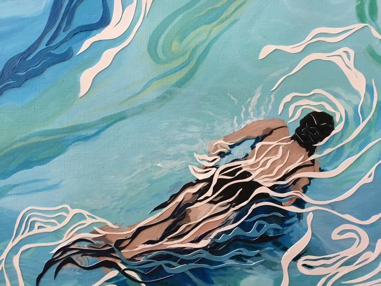 Original Abstract Water Painting by Beline Loeb