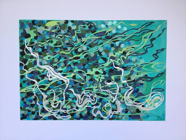 Original Abstract Water Painting by Beline Loeb