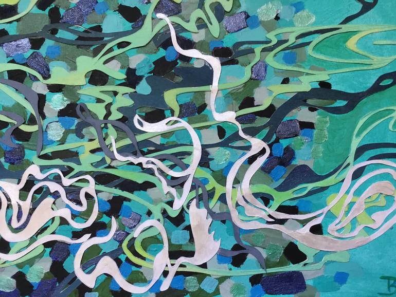 Original Abstract Water Painting by Beline Loeb