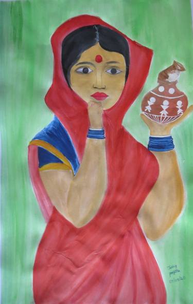 Print of Fine Art Women Paintings by Ramya Jetty