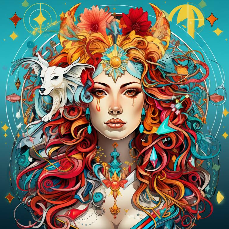 A Pop Art Ode to the Zodiac Woman 1 Digital by Poptonicart Claudia ...