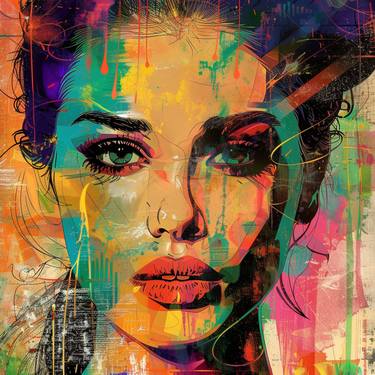 Original Abstract Popular culture Digital by Poptonicart Claudia Sauter-Steiger