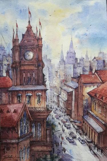 Original Fine Art Cities Paintings by SHUBHASHIS MANDAL