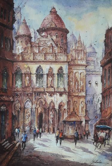 Original Fine Art Cities Paintings by SHUBHASHIS MANDAL