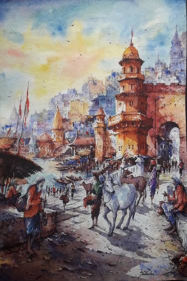 Original Cities Paintings by SHUBHASHIS MANDAL
