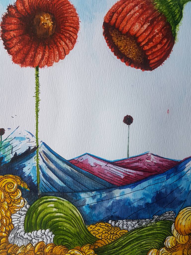 Original Conceptual Floral Painting by El Gordo