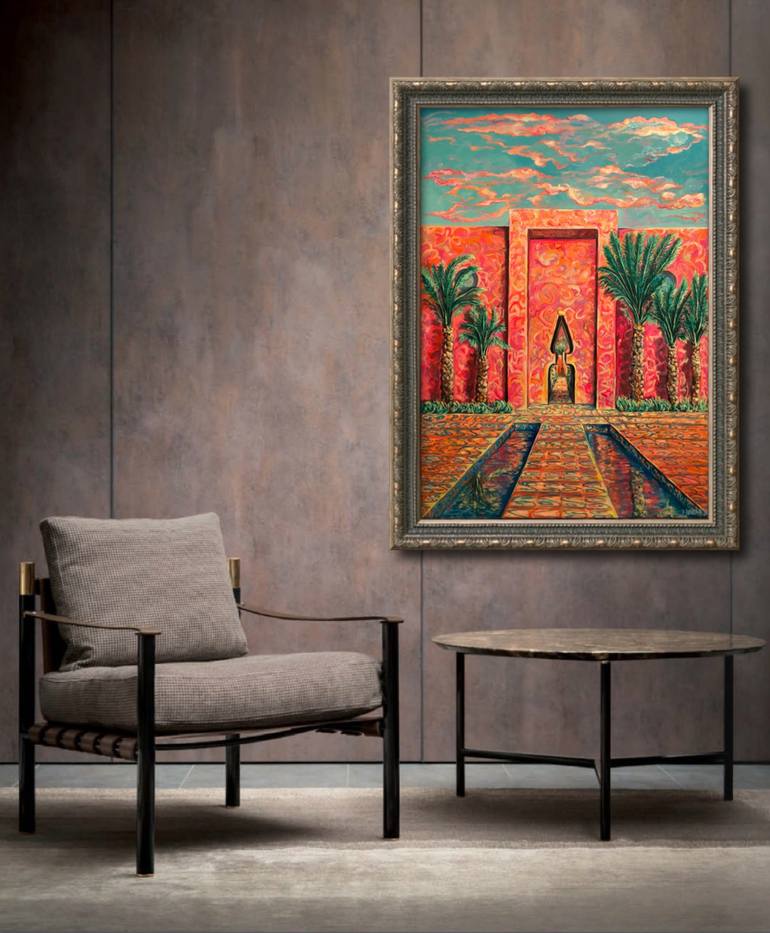 Original Art Deco Architecture Painting by Katerina Ivanova