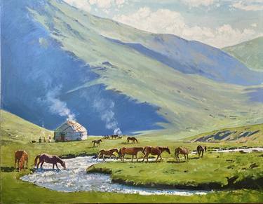 Print of Landscape Paintings by Madina Narbayeva