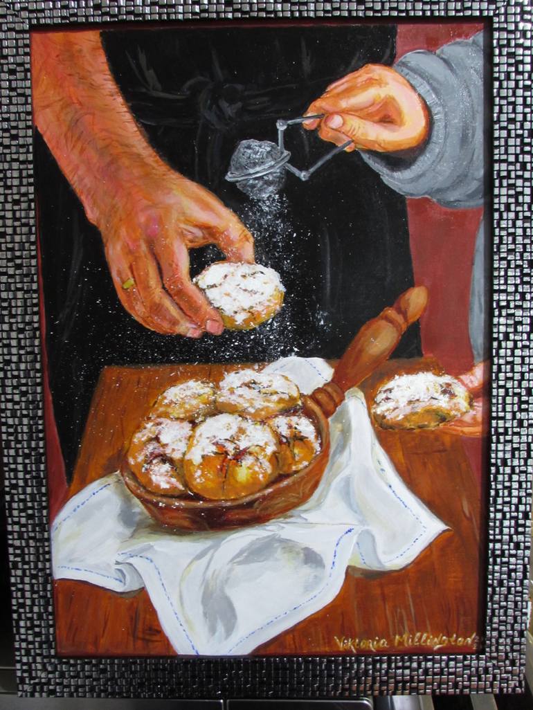 Original Realism Cuisine Painting by Viktoria Bukhty-Millington