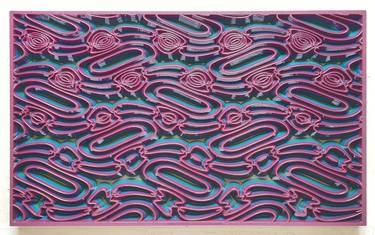Selene - 3D Coloured Wood Wall Sculpture thumb