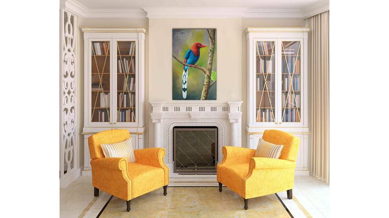 Original Art Deco Nature Painting by Wasantha Ranjan
