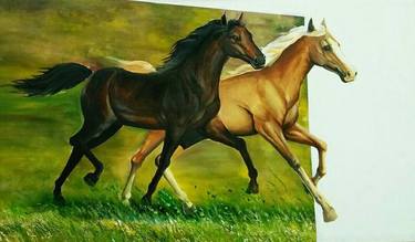 Print of Horse Paintings by Wasantha Ranjan