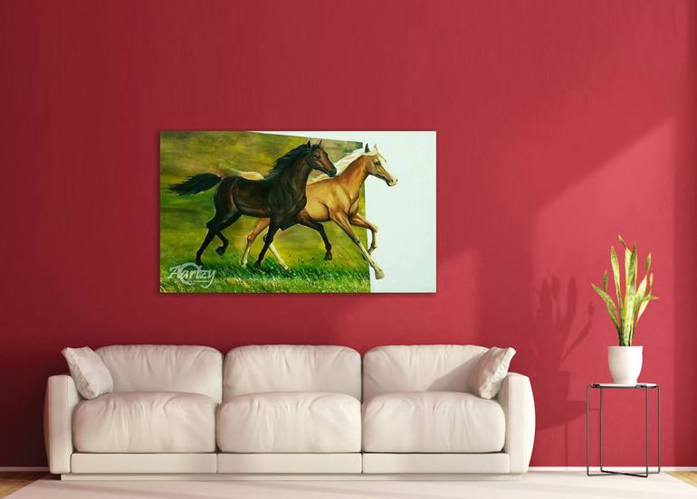 Original Expressionism Horse Painting by Wasantha Ranjan