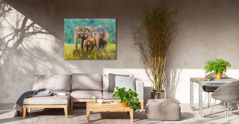 Original Art Deco Animal Painting by Wasantha Ranjan