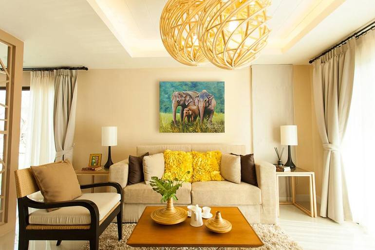 Original Art Deco Animal Painting by Wasantha Ranjan