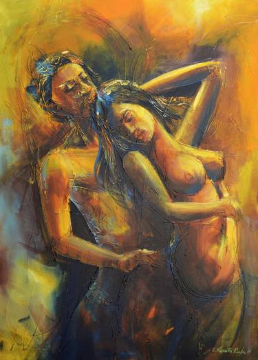 Print of Love Paintings by Wasantha Ranjan