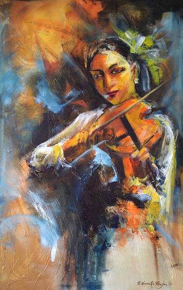 Original Expressionism Music Paintings by Wasantha Ranjan