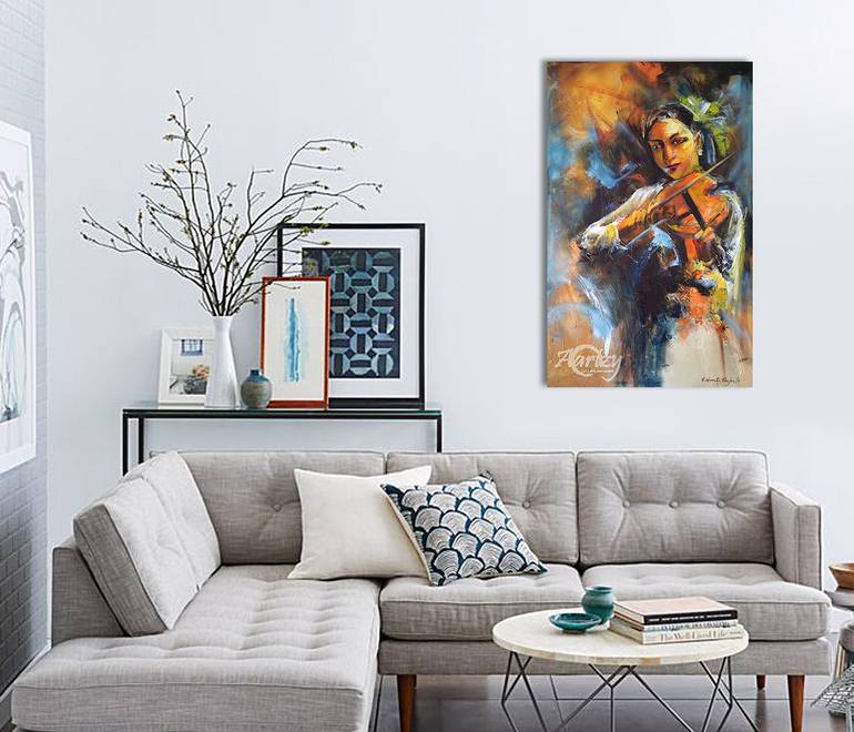 Original Art Deco Music Painting by Wasantha Ranjan