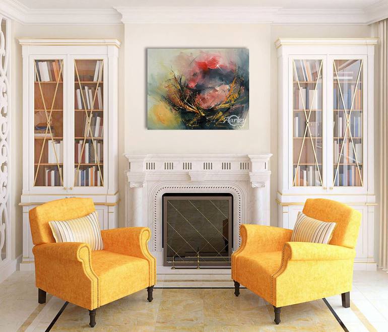 Original Abstract Expressionism Abstract Painting by Wasantha Ranjan