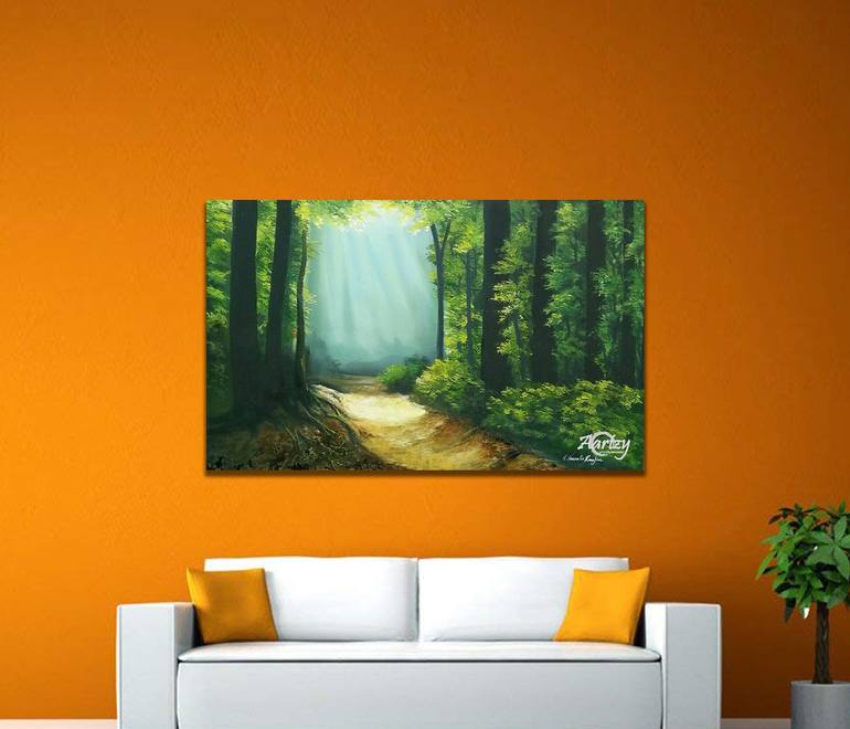 Original Art Deco Nature Painting by Wasantha Ranjan