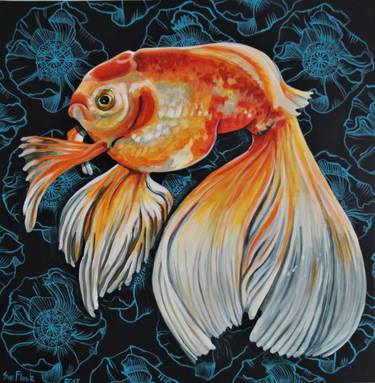 Print of Modern Fish Paintings by Sue Flask