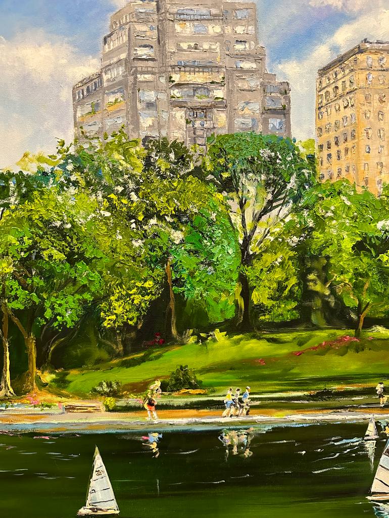Original Abstract Expressionism Cities Painting by Jasmine Hasmik Pahlevanyan