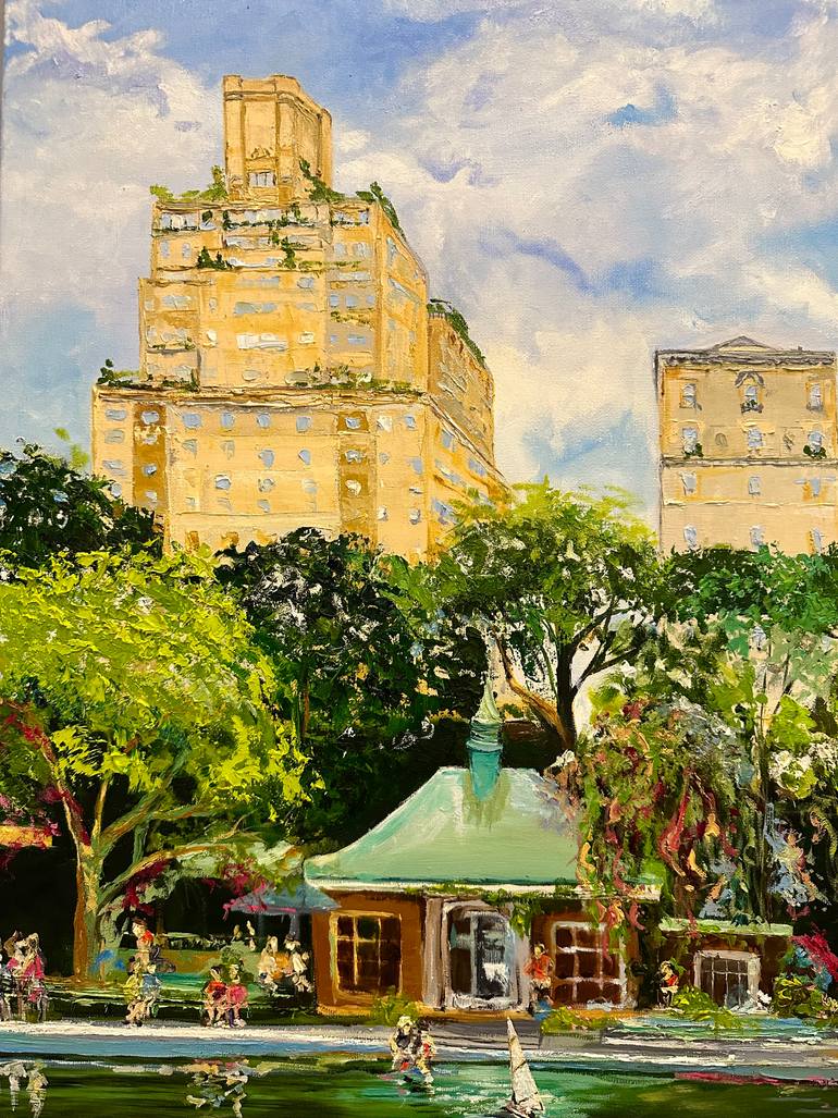 Original Abstract Expressionism Cities Painting by Jasmine Hasmik Pahlevanyan