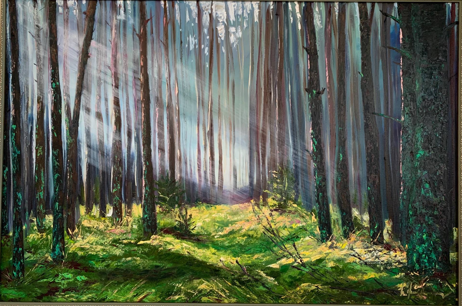 The Deep Forest & the Sun Painting by Jasmine Hasmik Pahlevanyan