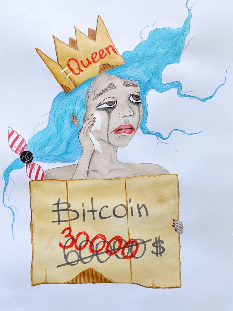 CRYPTO QUEEN - Bitcoin, binance, cripto art, royal, women, girl, baby, gift  ideas, design, decor, interior Painting by Lee Truka | Saatchi Art