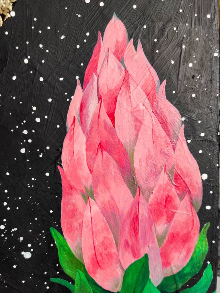 Original Abstract Botanic Painting by Lee Truka