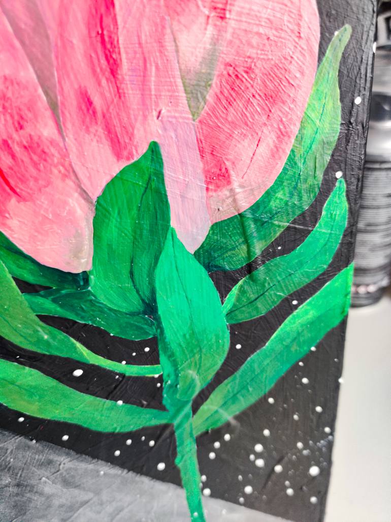 Original Abstract Botanic Painting by Lee Truka