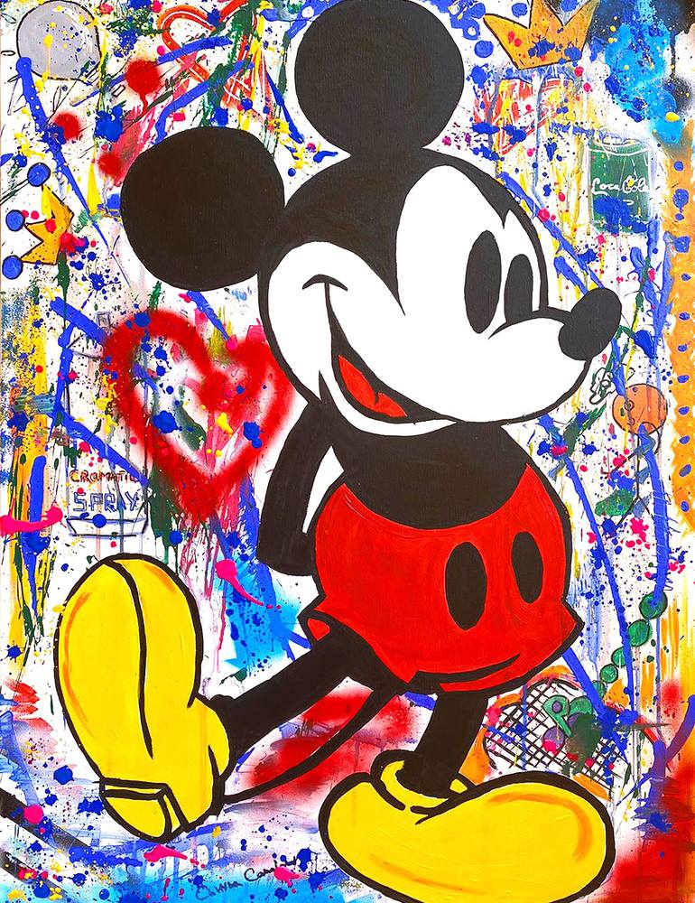 Happy Mickey Mouse Painting by cristina caraiani | Saatchi