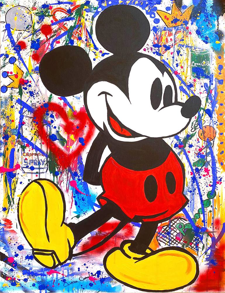 Happy Mickey Mouse Painting by cristina caraiani Saatchi Art