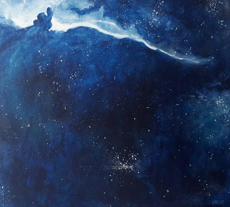 Original Documentary Outer Space Painting by Elena Veret