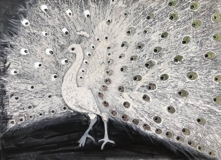 White Peacock Painting By Lola Giricheva Saatchi Art