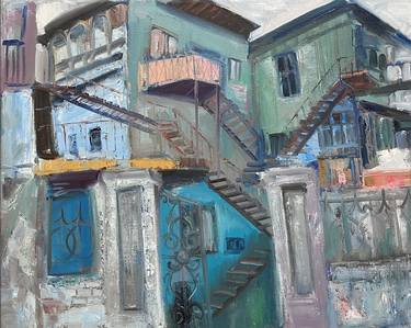 Original Expressionism Architecture Paintings by Julia Abramoshvili