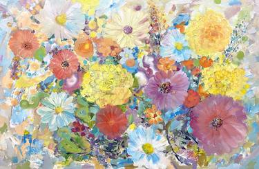 Original Abstract Floral Paintings by Julia Abramoshvili