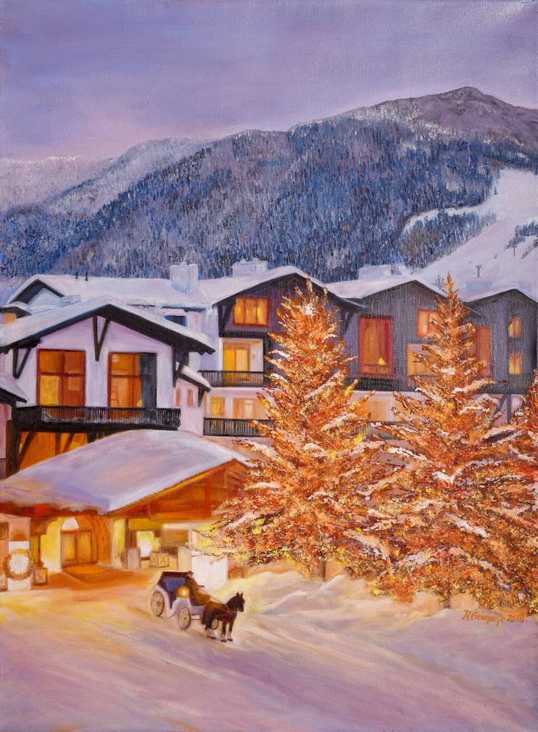 Christmas Fairy Tale Painting by Natalja Geimane | Saatchi Art