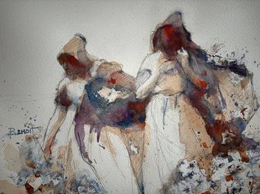 Original Impressionism Women Painting by Diann Benoit Jameyfield