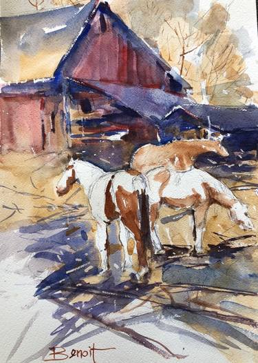 Original Impressionism Horse Paintings by Diann Benoit Jameyfield