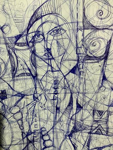 Original Abstract Expressionism Abstract Drawing by Peter Oye